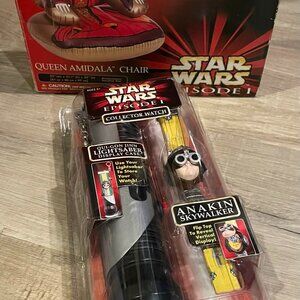 VTG. Star Wars Ep.1 Memorabilia Queen Amidila chair w/an. Skywlkr Watch BOTH NEW